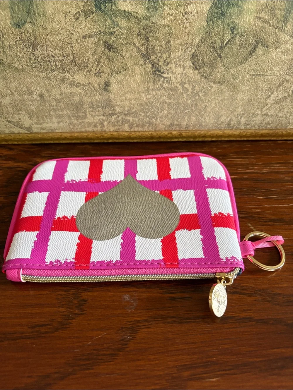 DABNEY LEE Pink & Red Heart Zip Pouch